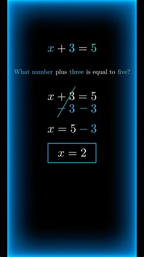 How to solve a one-step linear equation. #maths #animation #manim #education