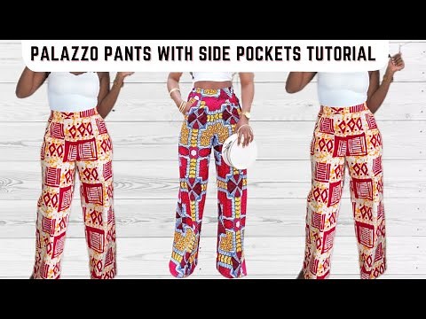 Cut & Sew Straight Palazzo Pants with Side Pockets | Easy Cutting and Stitching