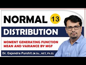 Normal Distribution | Moment Generating Function | Mean and Variance By MGF Video Lecture | Crash Course for Engineering Sciences - GATE Environmental Science