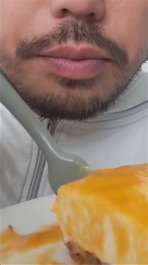 ASMR Mango Cheesecake eating sounds #youtubeshorts #shorts