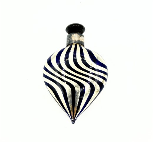 Antique German Silver & Cobalt Blue Mercury Glass Perfume Scent Bottle - Etsy