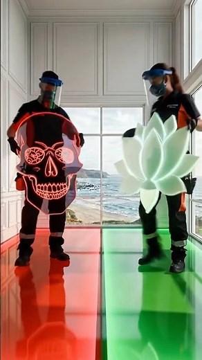 THIS DOUBLE FLOOR IS INSANE 💀🌸 Skull Flower Luxury Epoxy Floor Transformation #epoxy