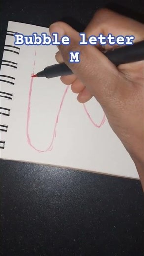 how to draw bubble letter M in pink #easy #art #bubbleletter