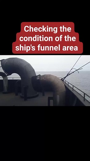 Inspecting the condition of the ship’s funnel area #fyp #reel | Master Engineer Fix