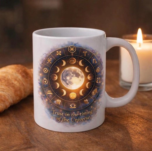 Astro Mug – Moon Phases & Zodiac Sign Mug With the Saying "trust the Universe" – Spiritual Gift for Her – Gift Idea – Moon Mug - Etsy