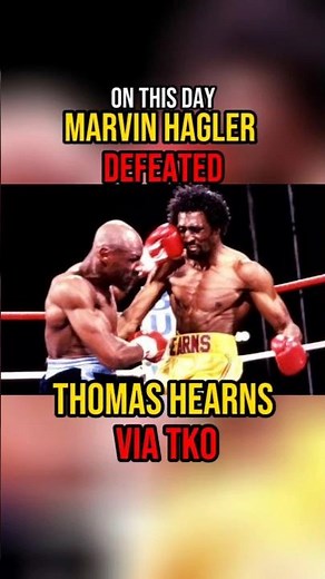 On This Day April 15, 1985. Marvin Hagler defeated Thomas Hearns via TKO.