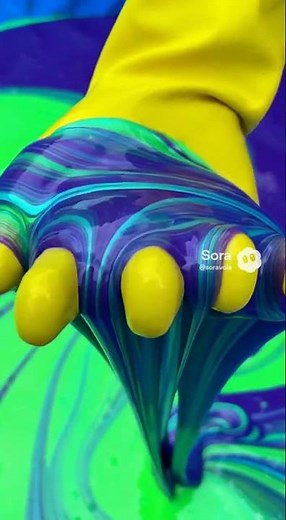 Slime into swimming pool for fun recreation #slime #slimeasmr #gooey