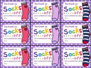 Cute Socks Birthday Gift Tag- You knock my (our) socks off! Have a wonderful...