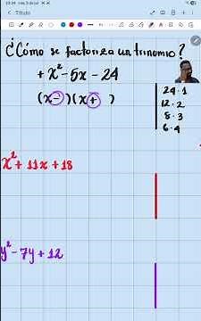 Factorización de un trinomio de la forma (x^2+ bx + c) - explicación paso a paso. Ejercicio 1