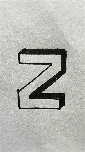 Easy 3D Letter Z | #3d #3dart #3dletterdrawing #3dalphabets #alphabet #ytshorts #shorts #art