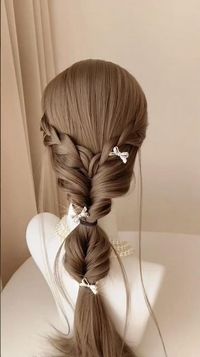 Anime inspired hairstyle tutorial 🤎💫 #hairstyle #hair #hairtutorial