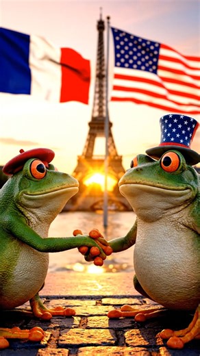 2.1K views · 55 reactions | French Frog Meets American Frog  What a friendship, right? #FunnyFrog #FrogLife #FrogShorts #FrogFriends #FrogFables | Frog Fables | Facebook