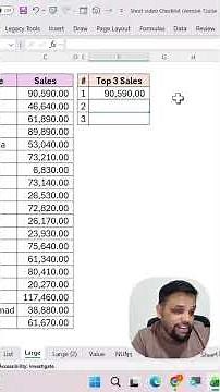 Large Function in Excel#SinhalaShorts #Excel #exceltipsandtricks #excelsinhala #sinhalashorts #large