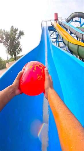 Balloon challenge waterslide pov