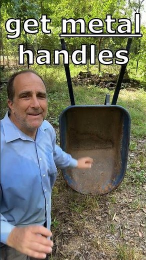 Wheelbarrow Review - 8 year old Lowes Wheelbarrow - metal handles & tubeless tire #wheelbarrow