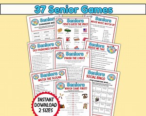 Senior Games Bundle, Games for Senior Citizens, Memory Games for Senior Groups, Fun Senior Activities for Nursing Homes, Senior Party Games - Etsy