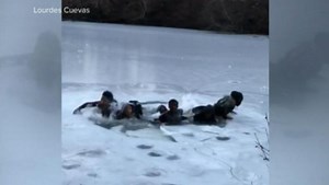 Male models in 'right place at the right time' to pull teens to safety from frozen Central Park pond