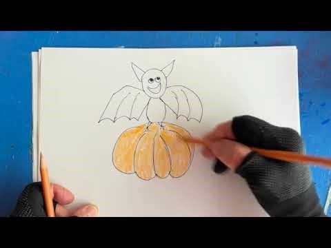 Halloween bats drawing