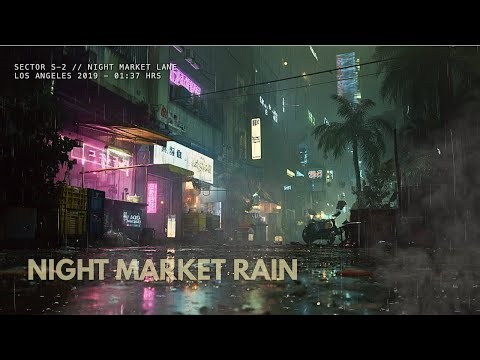Rain Ambience for Deep Sleep | Night Market • 8 Hours