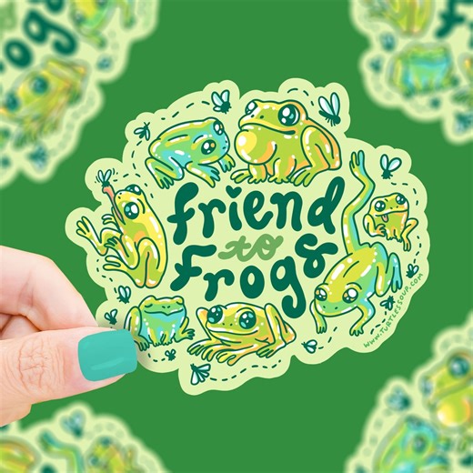 Friend to Frogs Vinyl Sticker: Waterproof Laptop Decal - Etsy