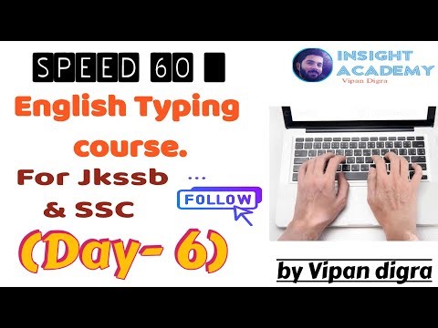 English Typing Course (Day- 6)🔥|| Online Typing lessons | Free Typing for jkssb, ssc #jkssbtyping