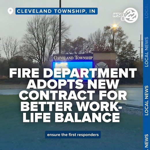 18K views · 68 reactions | #ICYMI: A new three-year collective bargaining agreement took effect on Tuesday to encourage better work-life balance for first responders in Cleveland Township. Read Full Story: https://bit.ly/48k5gI6 | WSBT-TV | Facebook