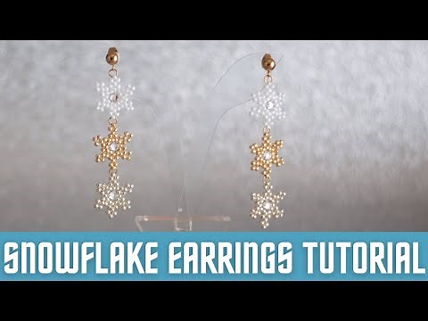Snowflake Earrings with Seed beads TUTORIAL English