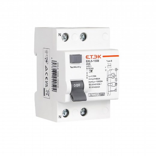 EKL6-100B Type B RCCB 100A, Bi-directional | IEC 62423