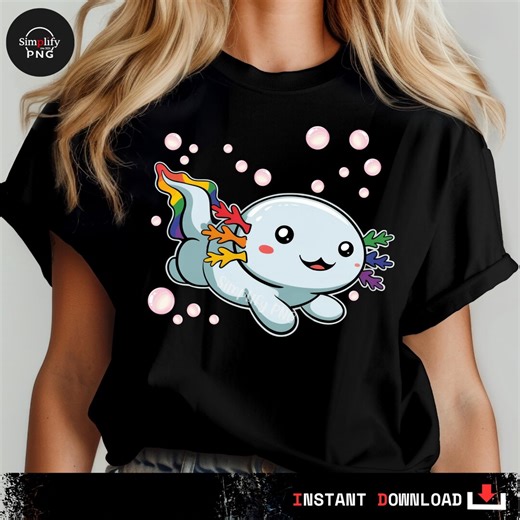 Rainbow Axolotl Clipart – Kawaii Cartoon PNG (digital Download) - Etsy