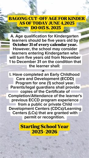 Naenroll mo na ba ang Kinder Pupils mo, ito ang bagong cut-off age for Kinder based sa DO 015 s. 2025 #cutoffage2025 #Kindergarten #maammitch #fyp | Ma'am Mitch