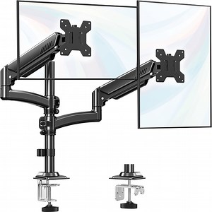 MOUNT PRO Freelift Dual Monitor Arm with Adjustable Gas Spring Stand, VESA 75x75/100x100, 4.4-22 lbs, Black