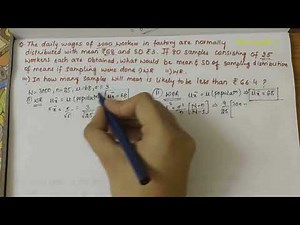 Sampling mean: daily wages of 3000 workers normally ,Problem 1| 21MAT41-JOINT Prob & Sampling theory