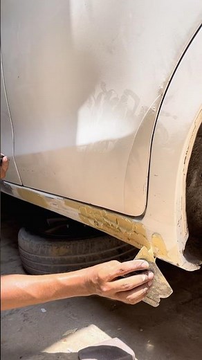 Watch This Damaged Rocker Panel Turn Perfect Satisfying Body Filler Repair #automobile #puttywork