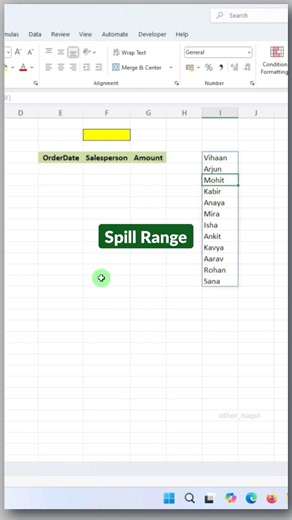 Dynamic dropdown using spill range 🚀 Data change = dropdown auto update 🔥 Excel users, this is a must-know trick! | Ather Naqvi