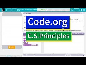 Controlling Memory with Variable 4.8 Tutorial with Answers Code.org CS Principles