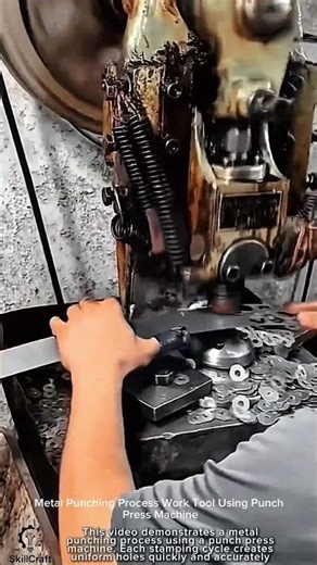 Metal Punching Process Work Tool Using Punch Press Machine #worktool