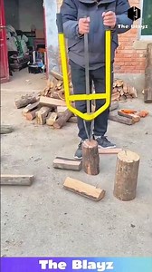 Man Uses Simple Tool to Split Wood Easily | Satisfying Woodwork Skill