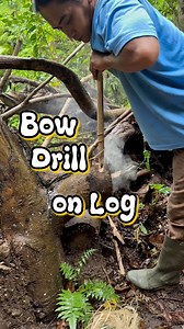 Bow drill on Log #bowdrill #fblifestyle #bushcraft #survival | dalemgumino