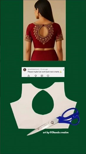 Cutwork Back Neck Design | Audience Request | Easy Cutting Tutorial ✂️✨#viral #short