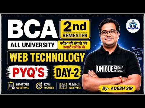 BCA 2nd Semester Web Technology PYQ’s | Day-2 | All University Important Questions