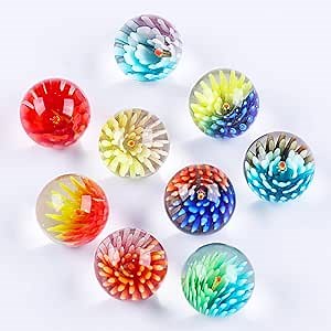 9pcs 0.98inches Glass Large Marbles Game Small Crazy Shooter Playing Solid Colored Planet Bulk Mega Cool for Space Marble Jar Reward System Kids DIY and Home Decoration 2.5cm/0.98inches.
