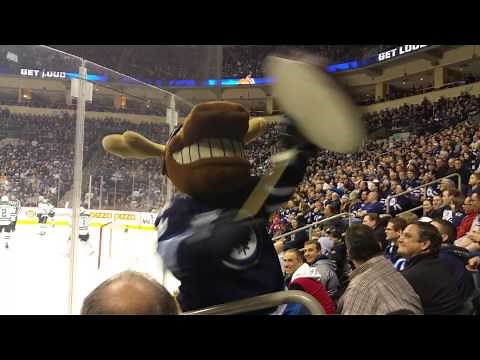 Mick E. Moose at the Winnipeg Jets Game
