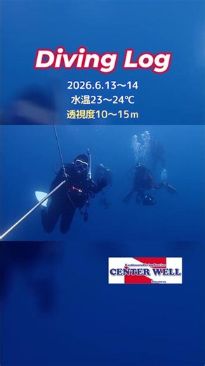 2026年6月13～14日串本ダイビングログ #串本 #ダイビングショップ #センターウェル