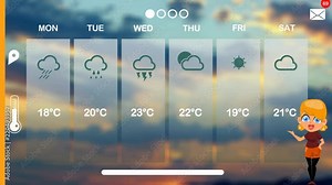 weather forecast in vector animation Stock Video