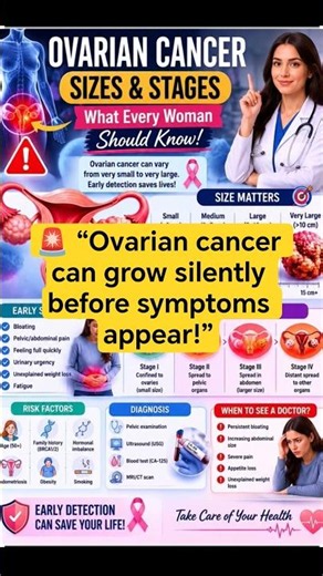🩺 Ovarian Cancer: Early Symptoms, Sizes & Survival Facts