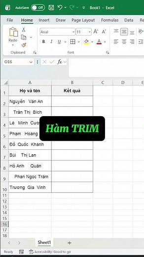 Hàm TRIM trong Excel #excel #exceltips #ngheexcel