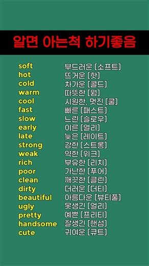 영어 초보는 무조건 외우세요ㅣ형용사📚 #영어단어 #왕초보영어