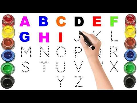 Alphabet, ABC song, abcd, a to z, Kids rhymes, collection for writing along dotted lines for toddler