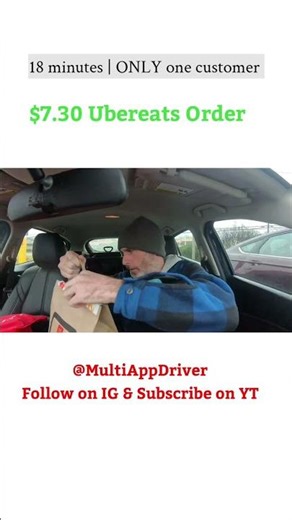 $7.30 Uber Eats Run - 18 Minutes, 4.3 Miles #deliverydriver