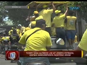 24 Oras: Ticket nina Lim at Erap, kapwa   nangampanya ngayong araw sa Maynila